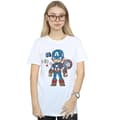 Miniatyrbillede 2 af 3: Marvel Womens/Ladies Captain America Sketch Cotton Boyfriend T-Shirt