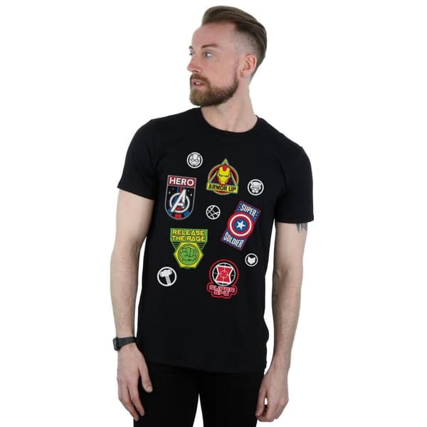 Marvel Mens Avengers Hero Badges T-Shirt