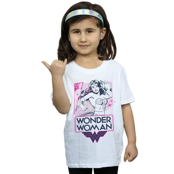 DC Comics Girls Wonder Woman Pink Action Cotton T-Shirt
