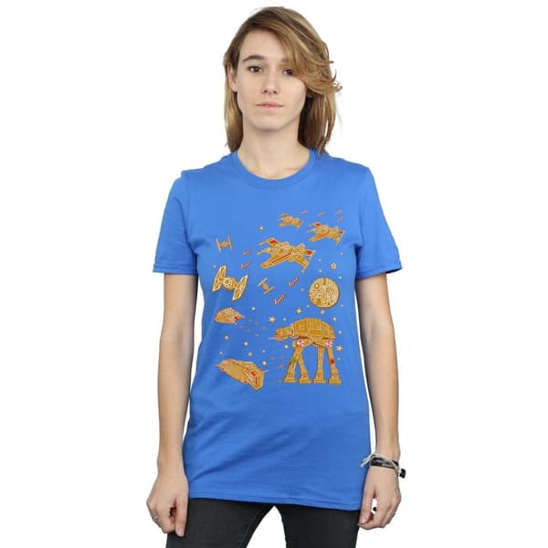 Star Wars Womens/Ladies Gingerbread Battle Cotton Boyfriend T-Shirt