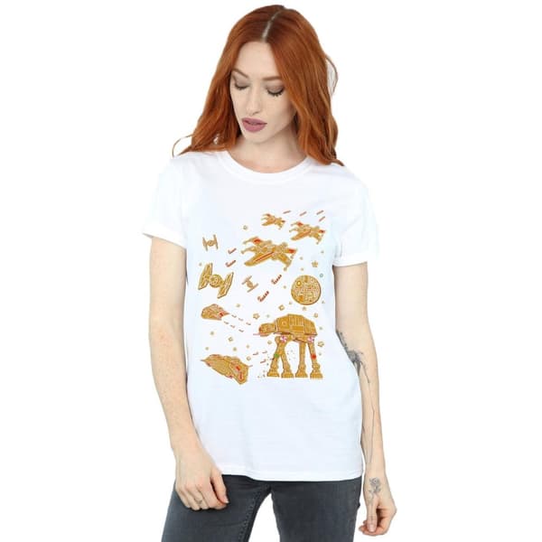 Star Wars Womens/Ladies Gingerbread Battle Cotton Boyfriend T-Shirt