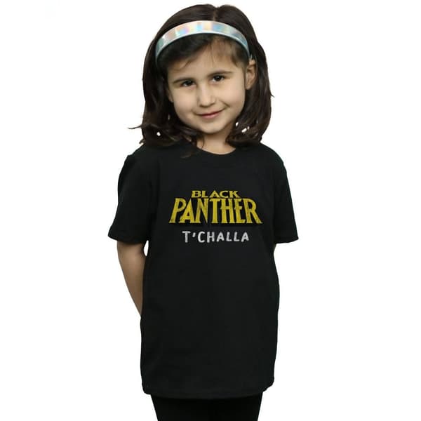 Marvel Black Panther AKA T´Challa bomulls-T-shirt för flickor