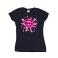 Pikkukuva 1 / 3: DC Comics Womens/Ladies Superman Pink Hearts And Stars Logo Cotton T-Shirt
