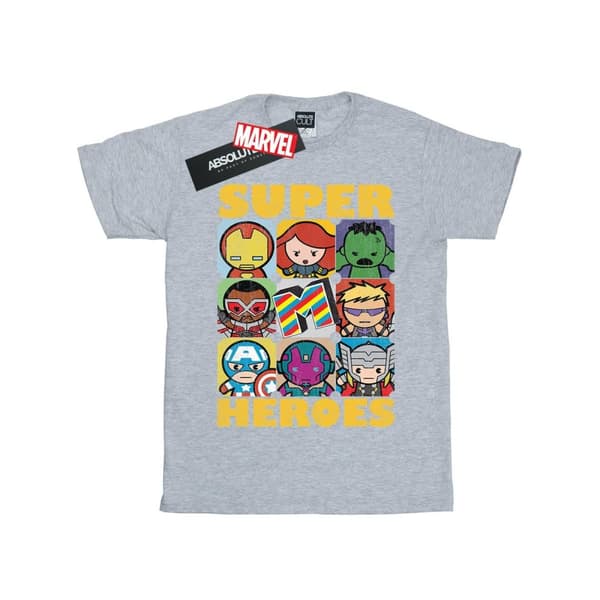 Marvel Womens/Ladies Kawaii Super Heroes Cotton Boyfriend T-Shirt
