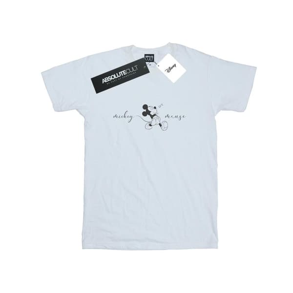 Disney Dam/Tjej Musse Pigg visselpipa bomull boyfriend t-shirt