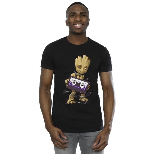 Marvel Mens Guardians Of The Galaxy Groot Cosmic Tape T-Shirt