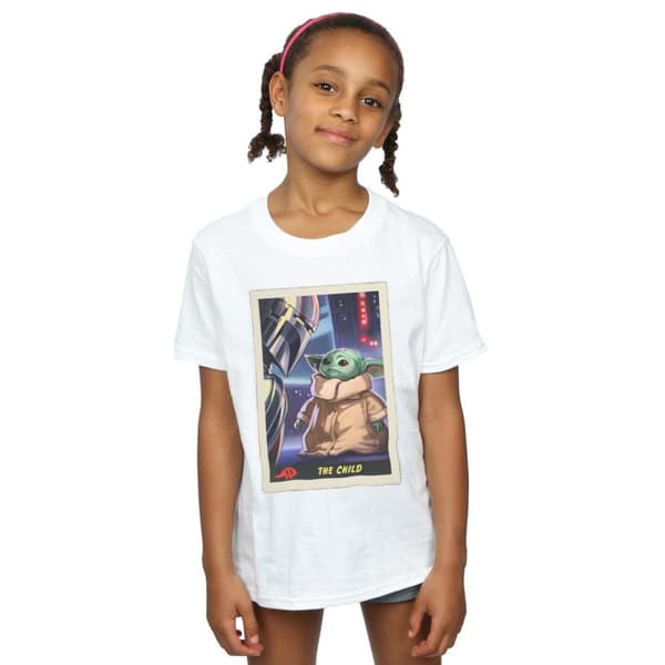 Star Wars Girls The Mandalorian The Child Card Cotton T-Shirt