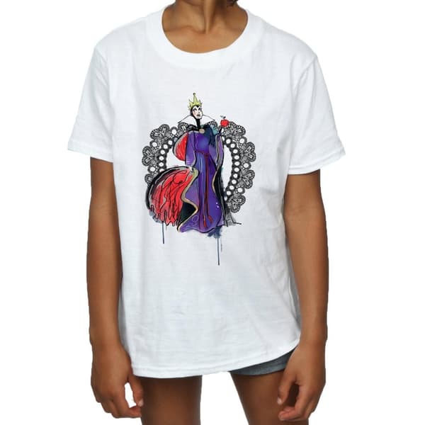 Disney T-shirt i bomull med skiss av Maleficent för flickor