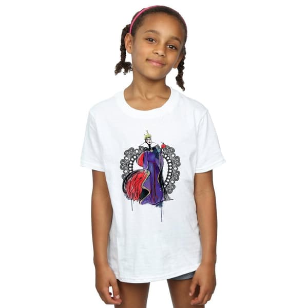 Disney T-shirt i bomull med skiss av Maleficent för flickor