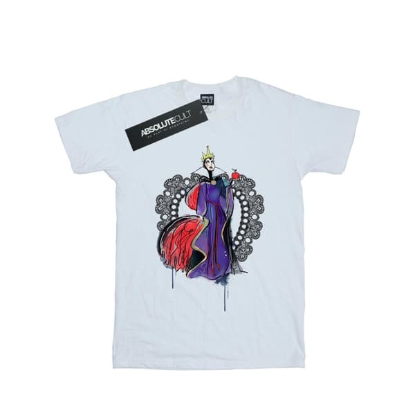 Disney T-shirt i bomull med skiss av Maleficent för flickor White 9-11 Years