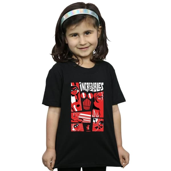 Disney Girls The Incredibles Collage Cotton T-Shirt