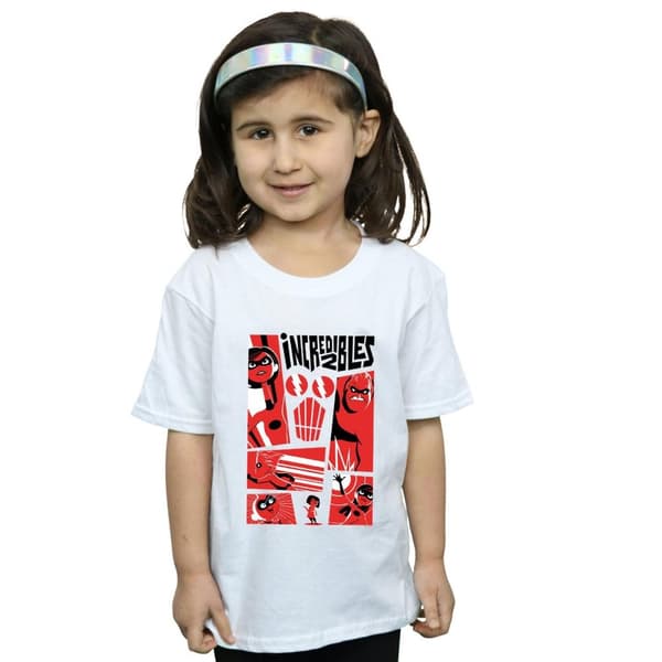 Disney Girls The Incredibles Collage Cotton T-Shirt