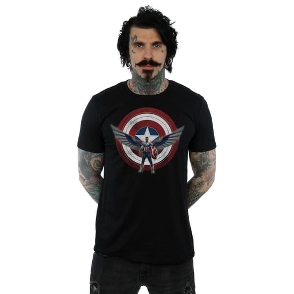 Marvel Mens Falcon And The Winter Soldier Captain America Shield Pose T-Shirt