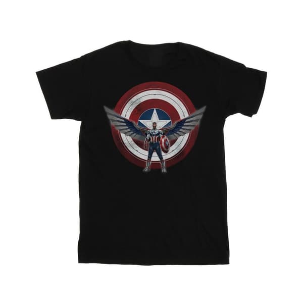 Marvel Mens Falcon And The Winter Soldier Captain America Shield Pose T-Shirt