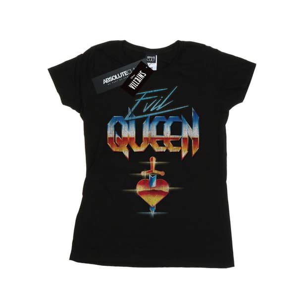 Disney Womens/Ladies Evil Queen Heart Cotton T-Shirt Black XL