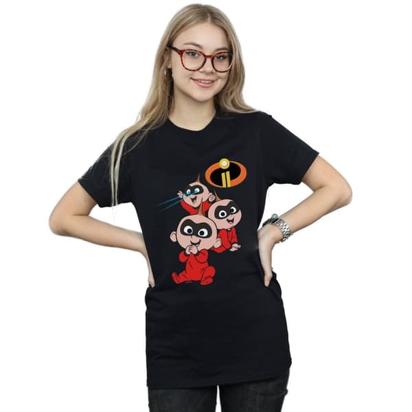 Disney Womens/Ladies The Incredibles Jak Jak Cotton Boyfriend T-Shirt