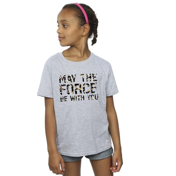 Star Wars Girls May The Force Infill Cotton T-Shirt