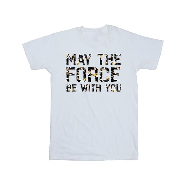 Star Wars Girls May The Force Infill Cotton T-Shirt