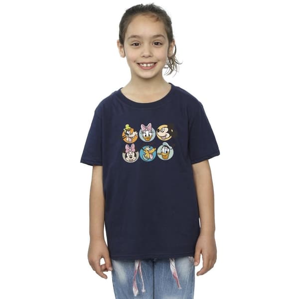Disney Girls Mickey Mouse And Friends Faces Cotton T-Shirt