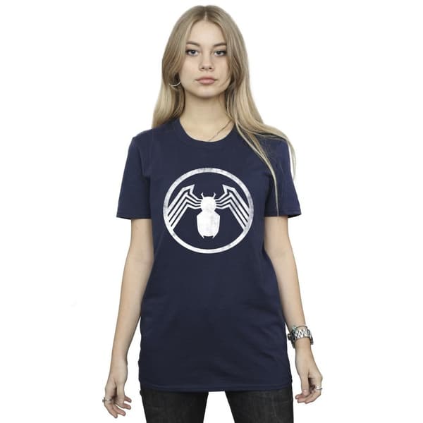Marvel Womens/Ladies Venom Logo Emblem Cotton Boyfriend T-Shirt