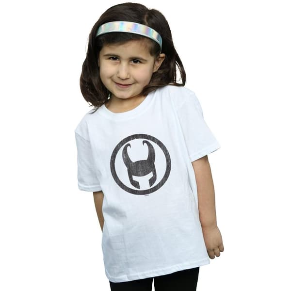 Marvel T-shirt i bomull med Loki-ikon för flickor