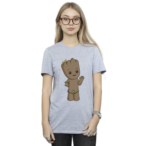 Marvel Dam / Dam I Am Groot Söt Groot Bomull Boyfriend T-shirt