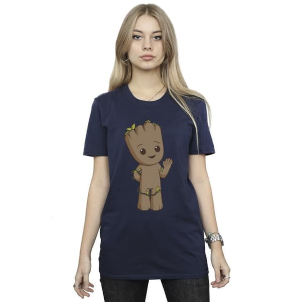 Marvel Dam / Dam I Am Groot Söt Groot Bomull Boyfriend T-shirt