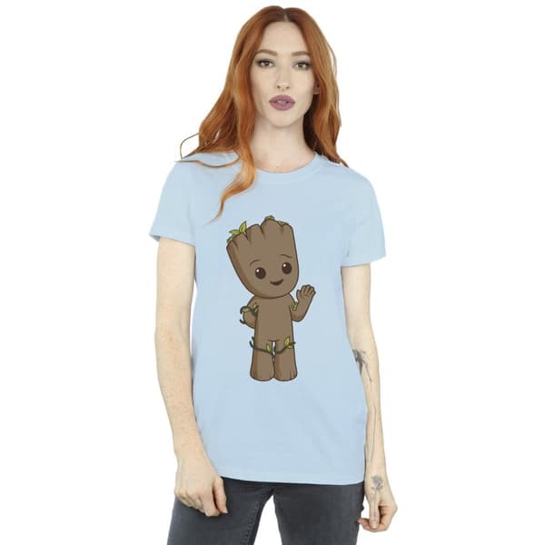 Marvel Dam / Dam I Am Groot Söt Groot Bomull Boyfriend T-shirt