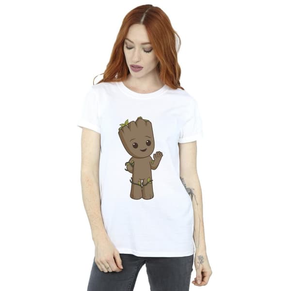 Marvel Dam / Dam I Am Groot Söt Groot Bomull Boyfriend T-shirt