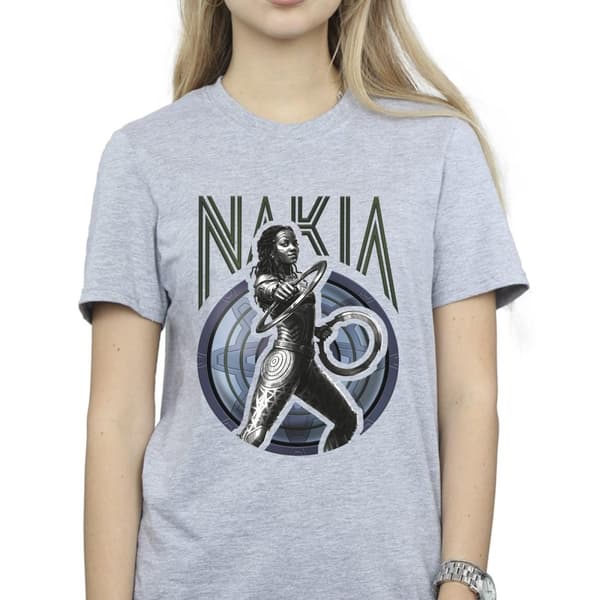 Marvel Dam / Dam Wakanda Forever Nakia Shield Boyfriend T-shirt i bomull