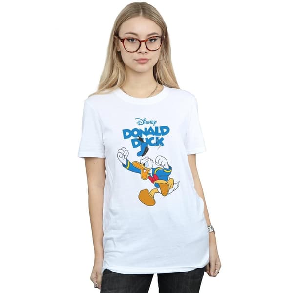 Disney Womens/Ladies Donald Duck Furious Donald Cotton Boyfriend T-Shirt