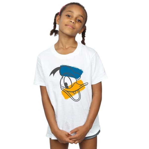 Disney T-shirt i bomull med Kalle Anka-ansikte för flickor