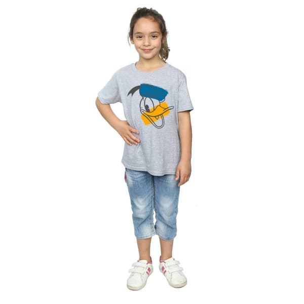 Disney T-shirt i bomull med Kalle Anka-ansikte för flickor