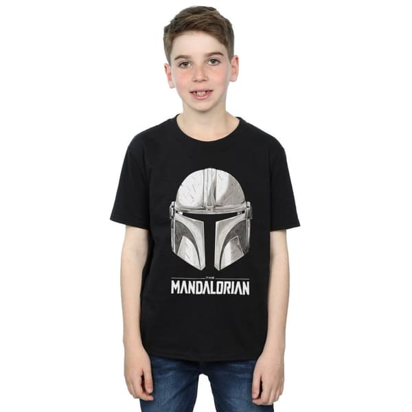 Star Wars Pojkar - The Mandalorian - T-shirt med hjälmlogotyp