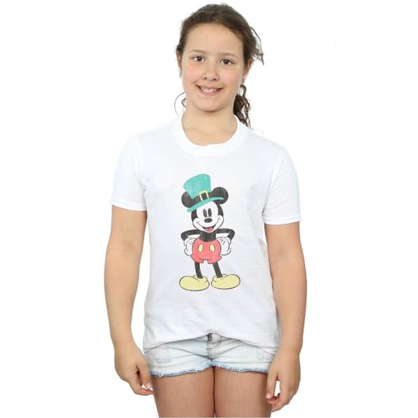 Disney Girls Mickey Mouse Leprechaun Hat Cotton T-Shirt