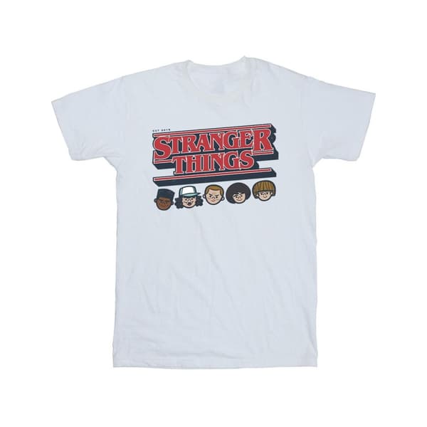 Netflix Stranger Things - T-shirt i bomull med karikatyrlogotyp för flickor