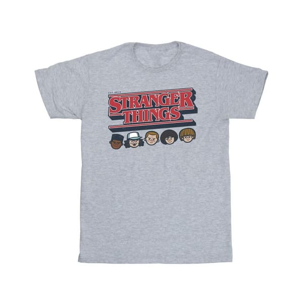Netflix Stranger Things - T-shirt i bomull med karikatyrlogotyp för flickor