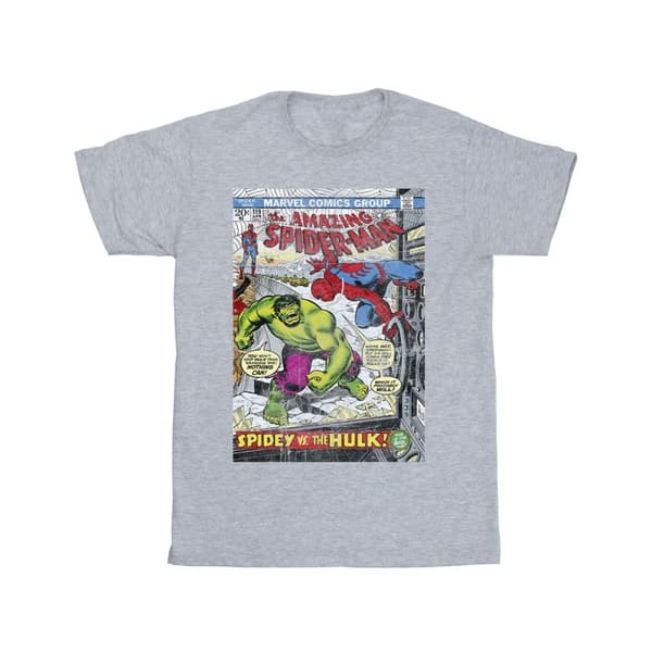 Marvel Mens Spider-Man VS Hulk Cover T-Shirt