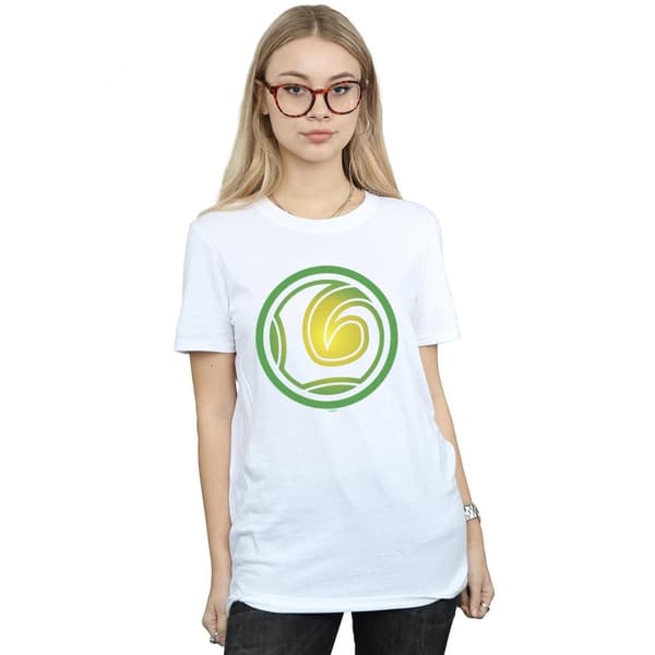 Marvel Dam/dam Loki Symbol Boyfriend T-shirt i bomull
