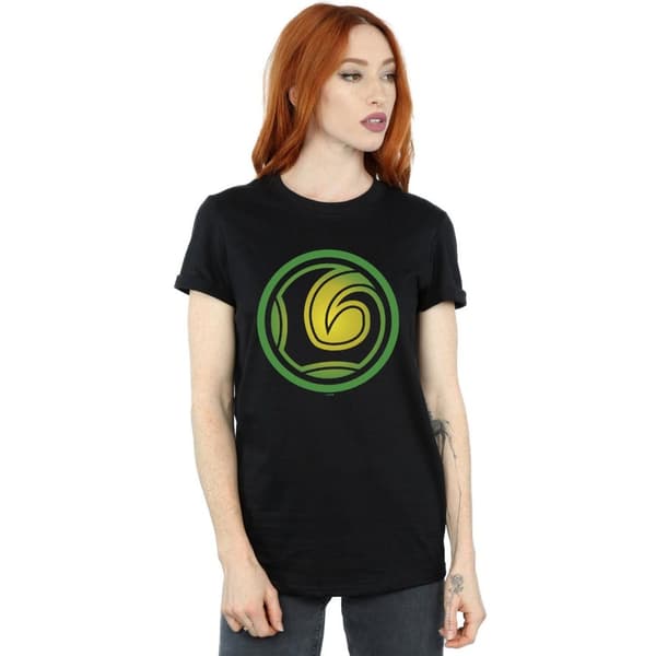 Marvel Dam/dam Loki Symbol Boyfriend T-shirt i bomull