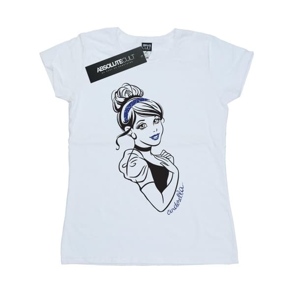 Disney Princess Womens/Ladies Cinderella Glitter Cotton T-Shirt