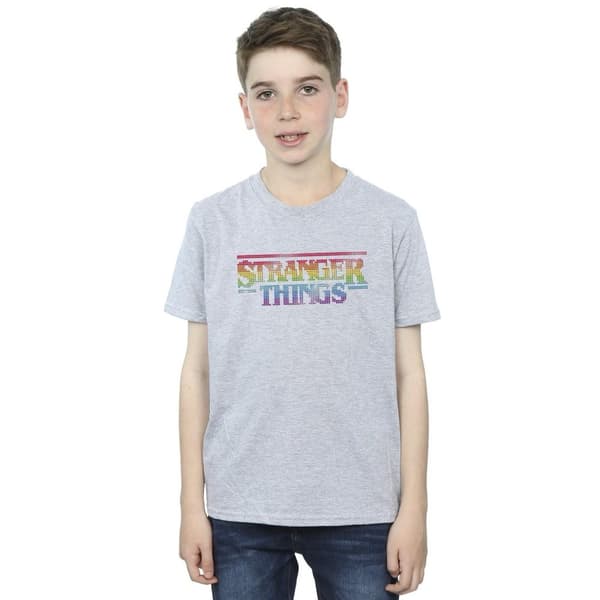 Netflix Boys Stranger Things Rainbow Dot Logo T-Shirt