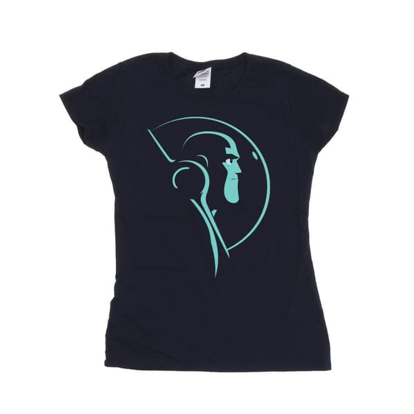 Disney T-shirt i bomull för kvinnor/damer - Lightyear Space Helmet Stare