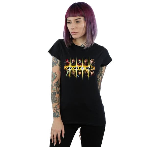 Marvel Dam/Tjej Avengers Infinity War Team Lineup Bomulls-T-shirt