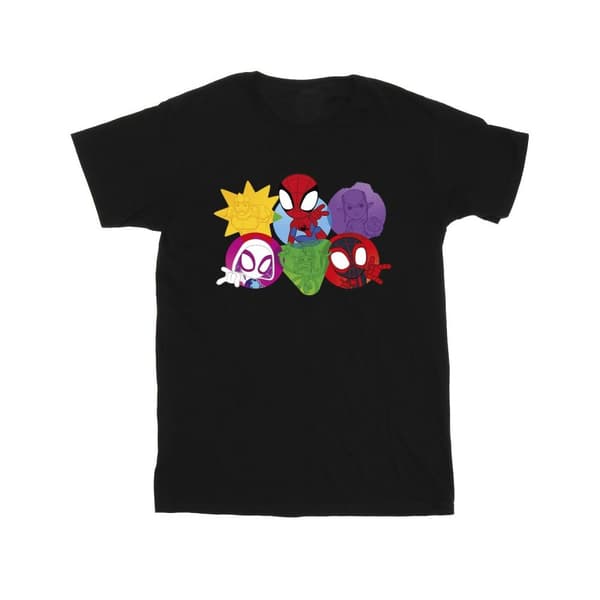 Marvel Mens Spidey And His Amazing Friends Faces T-shirt