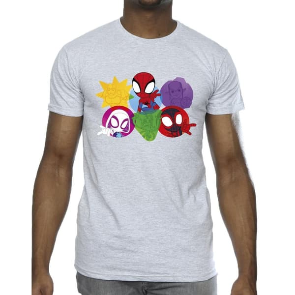 Marvel Mens Spidey And His Amazing Friends Faces T-shirt