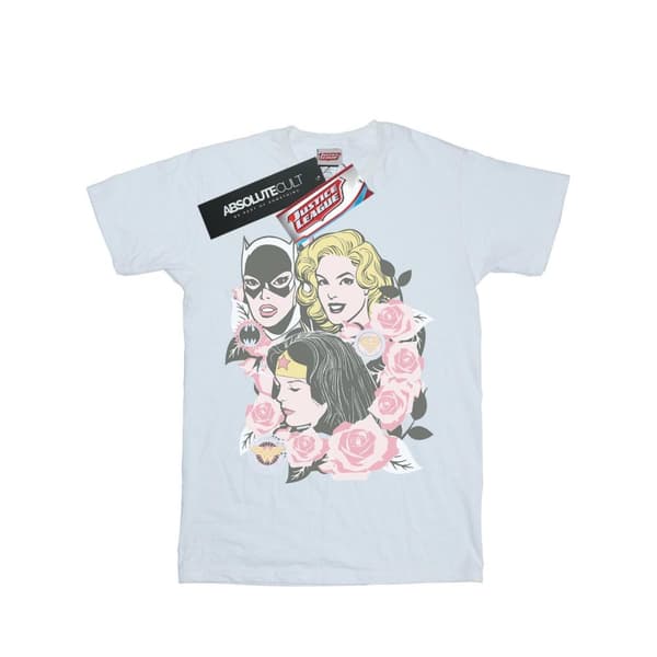 DC Comics Womens/Ladies Super Powers Floral Frame Cotton Boyfriend T-Shirt