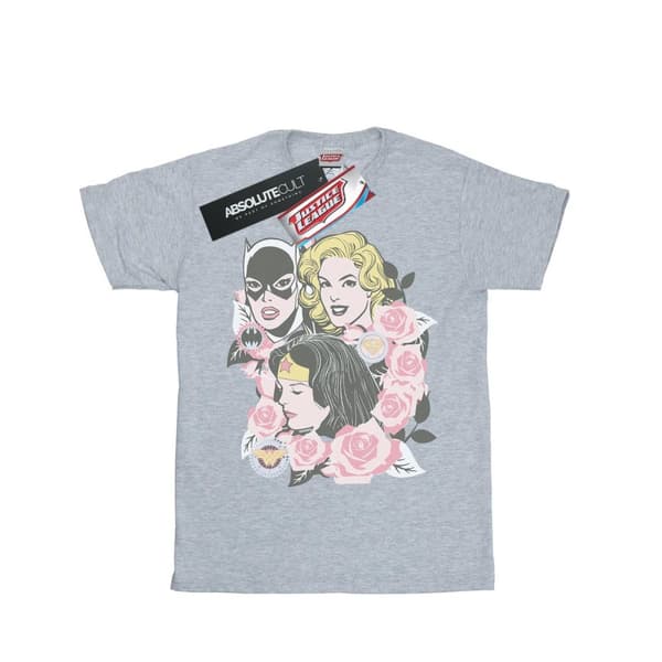 DC Comics Womens/Ladies Super Powers Floral Frame Cotton Boyfriend T-Shirt