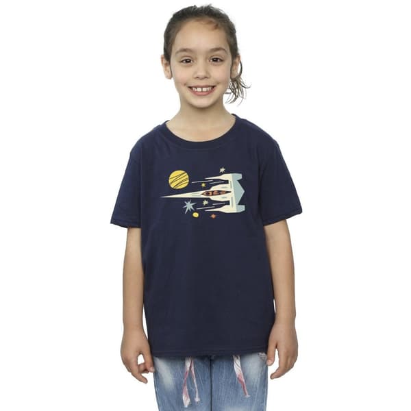 Star Wars Girls The Mandalorian Cutout Ship Cotton T-Shirt