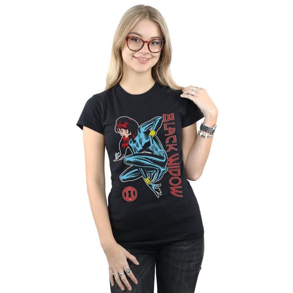 Marvel Black Widow In Action - bomulls-T-shirt för damer/kvinnor